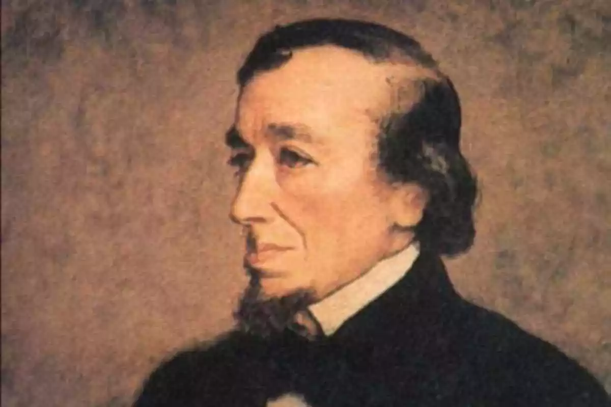 Benjamin Disraeli pintado de perfil