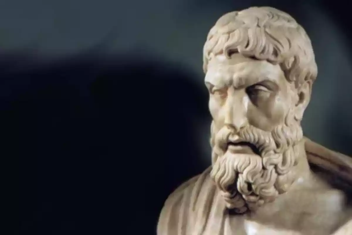 Busto del filósofo Epicuro de Samos.